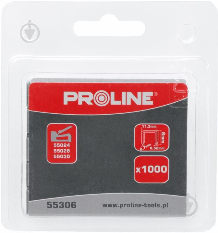 Скобы для ручного степлера Proline 6 мм тип 53 (А) 1000 шт. 55306 - фото 1