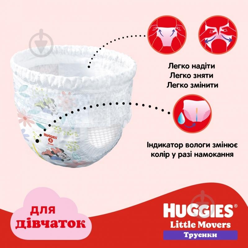 Підгузки-трусики Huggies Girl 4 9-14 кг 52 шт. - фото 12