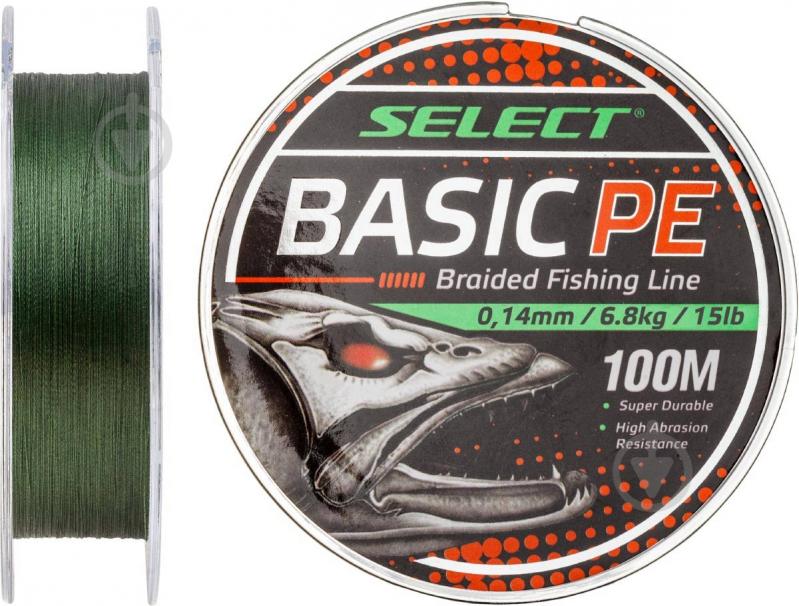 Шнур Select Basic PE Dark Green 100 м 0,18 мм 9,9 кг (1870.27.64) - фото 1 Шнур Select Basic PE Dark Green 100 м 0,18 мм 9,9 кг (1870.27.64) - фото 1