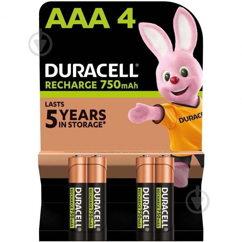 Акумулятори Duracell 750 mAh AAA (мізинчикові) 4 шт. - фото 1