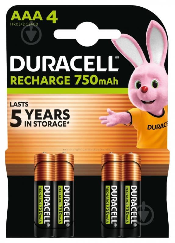 Аккумуляторы Duracell 750 mAh AAA (мизинчиковые) 4 шт. - фото 2