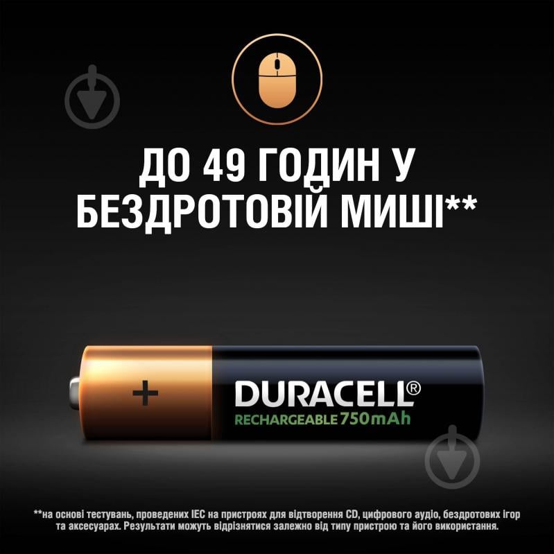 Аккумуляторы Duracell 750mAh AAA (мизинчиковые) 4 шт. - фото 11