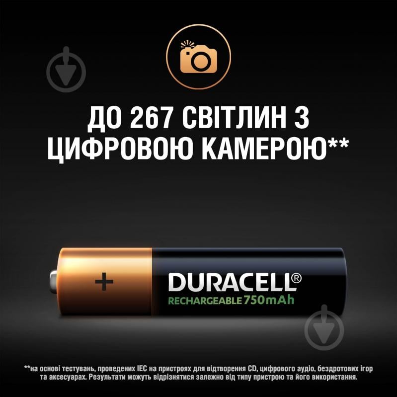 Аккумуляторы Duracell 750mAh AAA (мизинчиковые) 4 шт. - фото 12