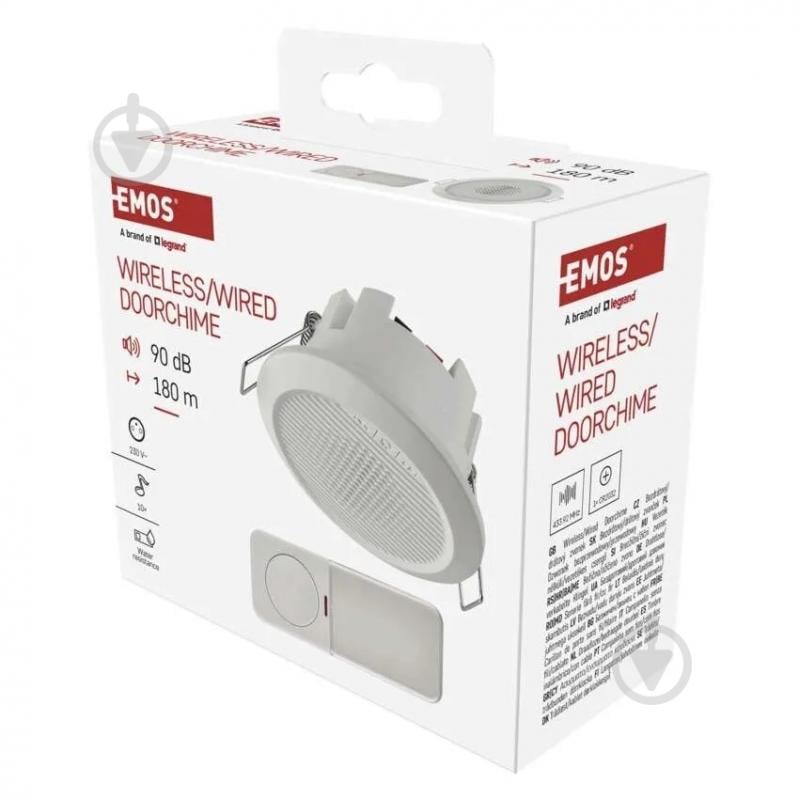 Дзвінок дверний Emos дротовий/бездротовий білий P57103 - фото 10
