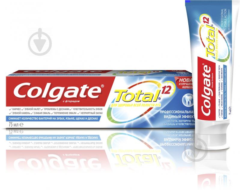 Зубна паста Colgate Total 12 Професійна Відомий Ефект комплексна антибактеріальна 75 мл - фото 2