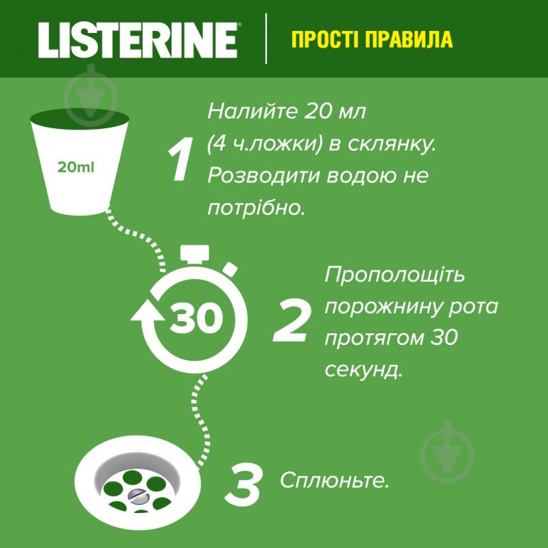 Ополіскувач для ротової порожнини Listerine Зелений чай 500 мл - фото 8