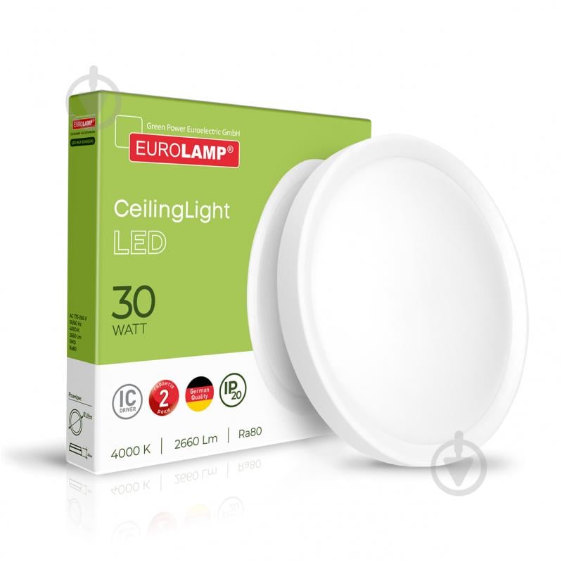 Світильник настінно-стельовий Eurolamp LED Easy click 30 см 30 Вт білий LED-NLR-30/40(GM) - фото 1