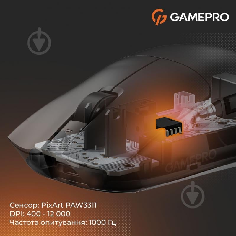 Мишка бездротова GamePro Genesis Wizard black (GM160B) - фото 10