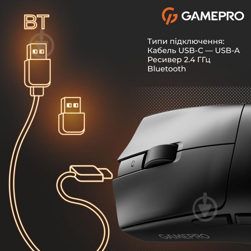 Мишка бездротова GamePro Genesis Wizard black (GM160B) - фото 17