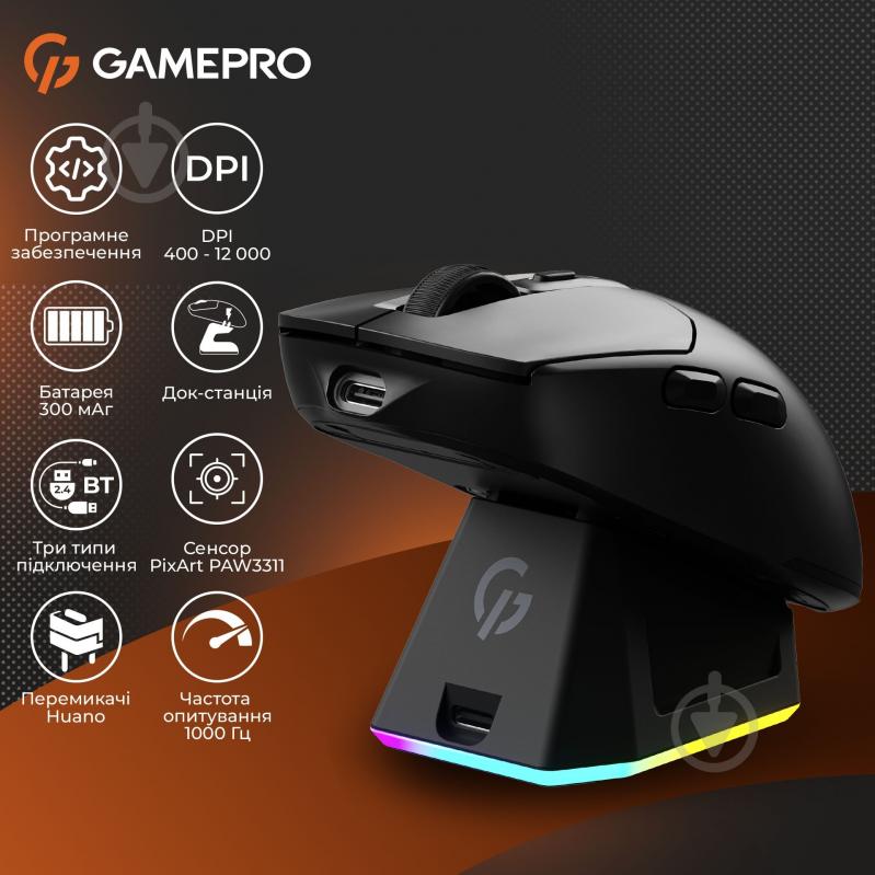 Мишка бездротова GamePro Genesis Airmaster black (GM167B) - фото 18 Мишка бездротова GamePro Genesis Airmaster black (GM167B) - фото 18