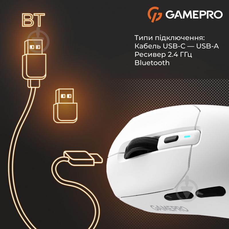 Мышка беспроводная GamePro Genesis Airmaster white (GM167W) - фото 10