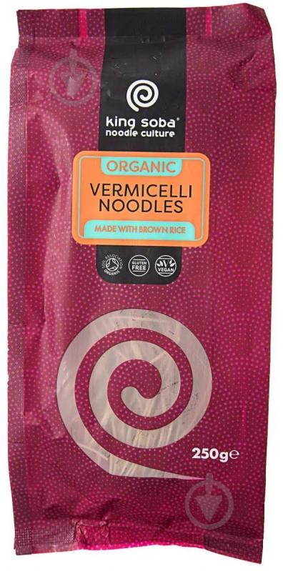 Вермишель King Soba из коричневого риса органическая 250 г - фото 1