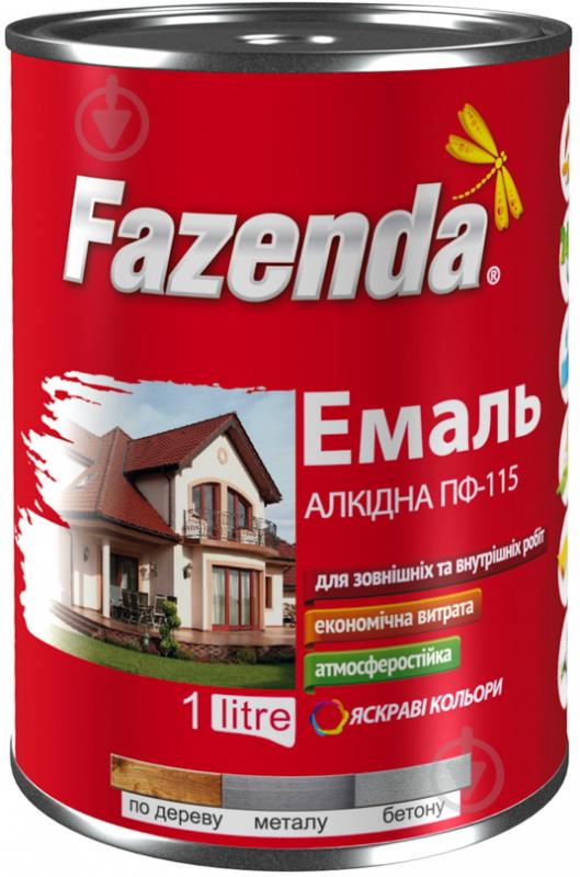 Емаль Fazenda алкідна ПФ-115 білий глянець 0,9 кг