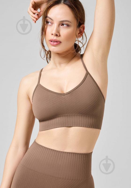 Бра Casall SEAMLESS GRAPHICAL RIB SPORTS TOP 22210-446 р.L коричневий - фото 3