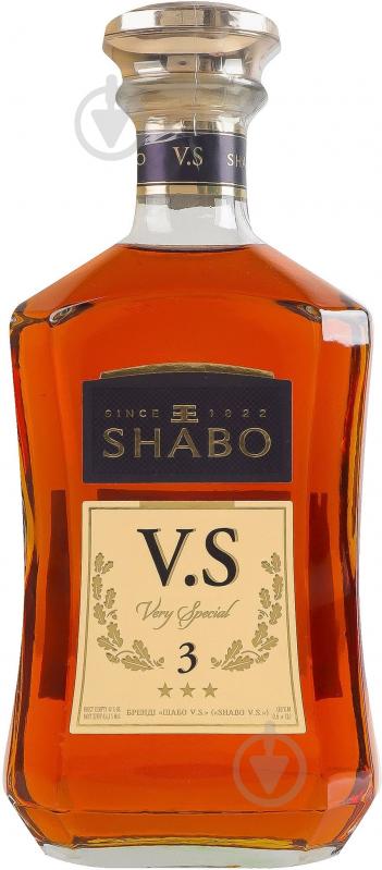 Бренди Shabo 40% 3 звезды V.S 0,33 л - фото 1