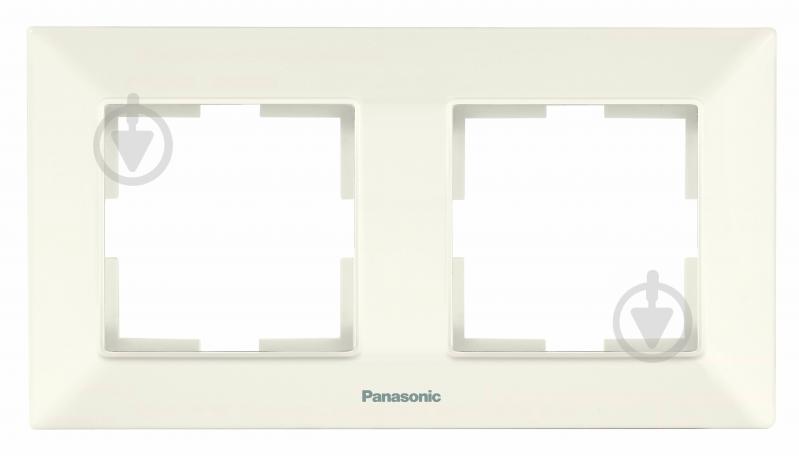 Рамка двойная Panasonic Arkedia Slim горизонтальная кремовый 480500130 - фото 1