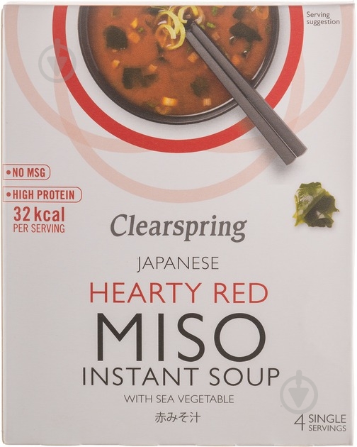 Смесь для приготовления Clearspring красный мисо суп с морскими водорослями 40 г (22910) - фото 1