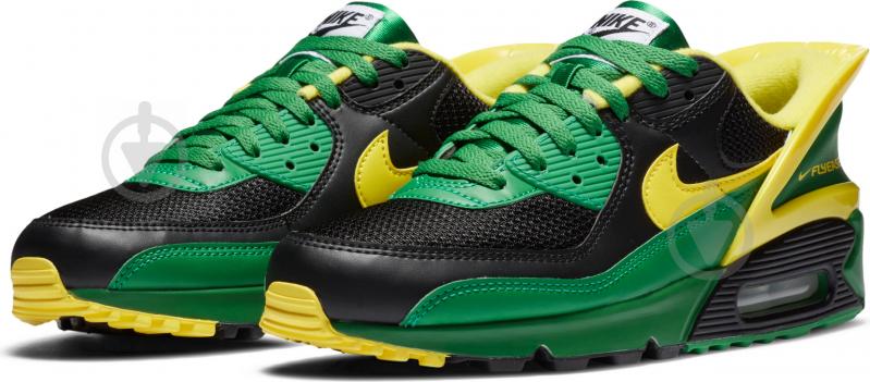 Кроссовки мужские демисезонные Nike Air Max 90 FlyEase CZ4270-001 р.42,5 черно-зеленые - фото 1