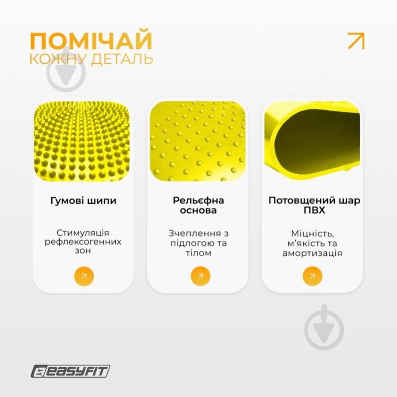 Балансировочная платформа EasyFit Balance Cushion-A желтая - фото 4