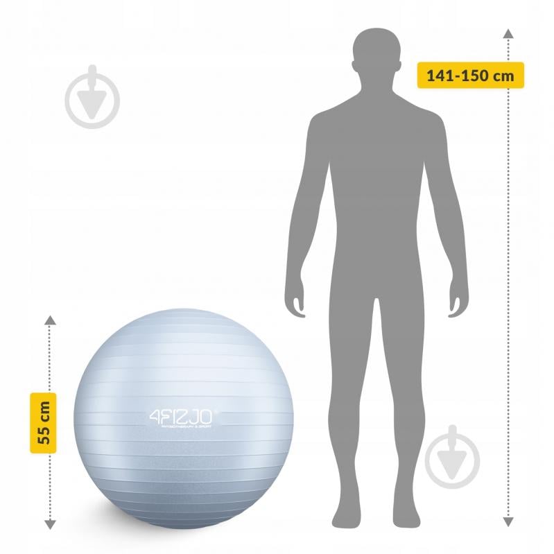 Фітбол 4fizjo Anti-Burst Grey d55 см P-5905973404747 - фото 4