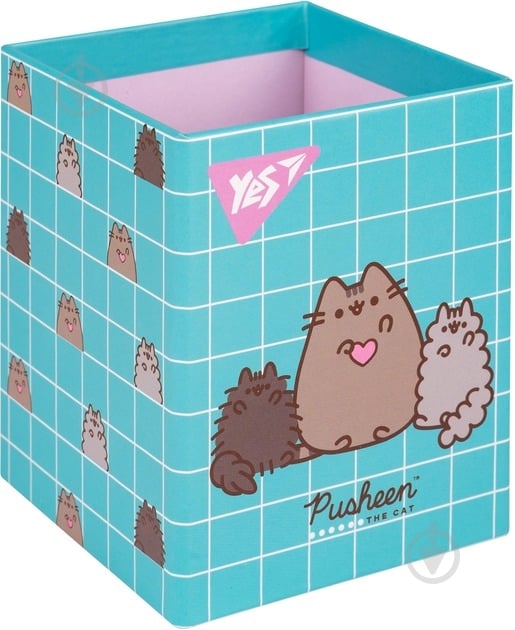 Стакан для письмового приладдя Pusheen блакитний YES - фото 1 Стакан для письмового приладдя Pusheen блакитний YES - фото 1