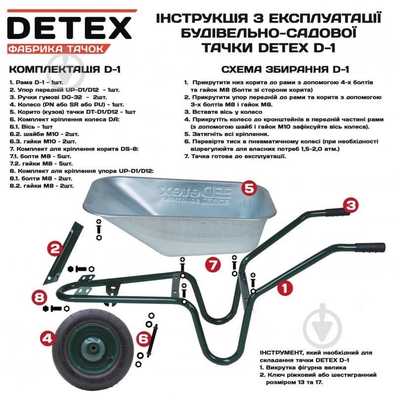 Тачка строительная DETEX D-1/1207оz85pn - фото 10 Тачка строительная DETEX D-1/1207оz85pn - фото 10
