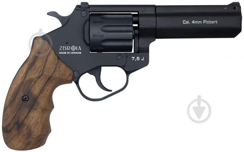 Револьвер Zbroia Флобера PROFI-4" чорний/дерево кал. 4мм - фото 2