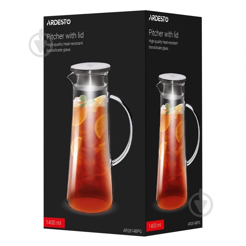 Кувшин Ardesto 1400 мл прозрачный (AR2614BPG) - фото 4 Кувшин Ardesto 1400 мл прозрачный (AR2614BPG) - фото 4