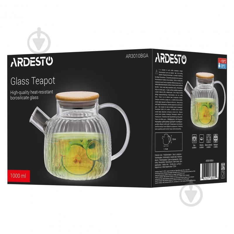 Чайник заварочный Ardesto Iceberg 1000 мл прозорий (AR3010BGA) - фото 4 Чайник заварочный Ardesto Iceberg 1000 мл прозорий (AR3010BGA) - фото 4