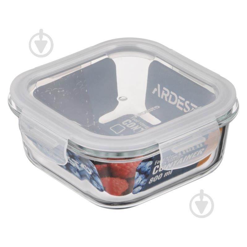 Контейнер для харчових продуктів з кришкою Ardesto Gemini 0.8 л квадратний (AR1280BSQ) - фото 5