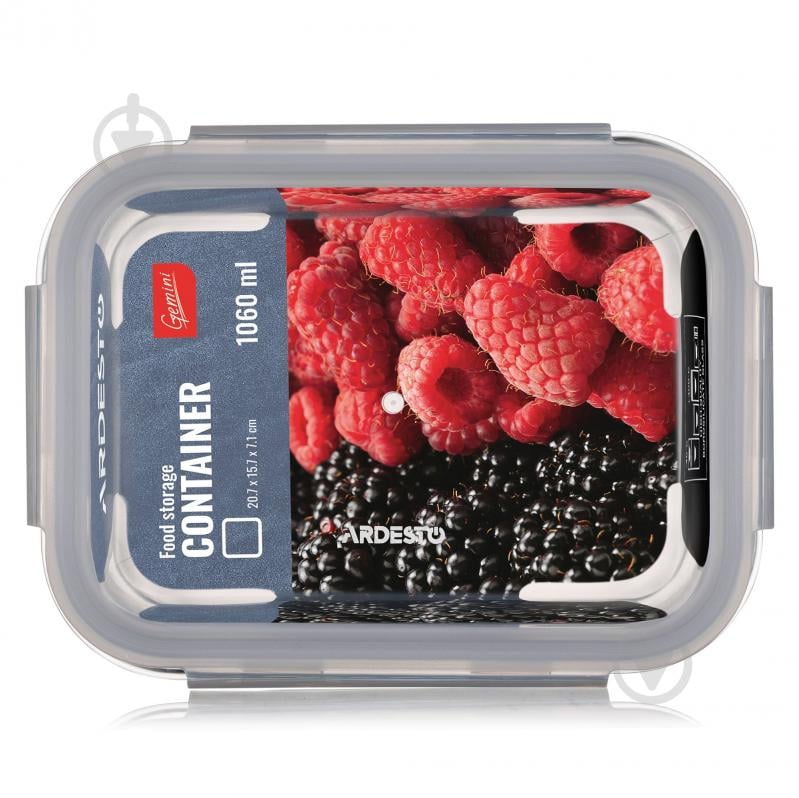 Контейнер для харчових продуктів з кришкою Ardesto Gemini 1.06 л прямокутний (AR1210BRC) - фото 3 Контейнер для харчових продуктів з кришкою Ardesto Gemini 1.06 л прямокутний (AR1210BRC) - фото 3