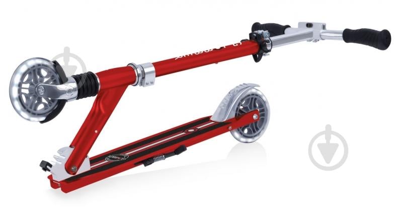 Самокат Globber FLOW ELEMENT COMFORT LIGHTS, колеса с подсветкой 100кг 5+ красный 727-102 - фото 3 Самокат Globber FLOW ELEMENT COMFORT LIGHTS, колеса с подсветкой 100кг 5+ красный 727-102 - фото 3