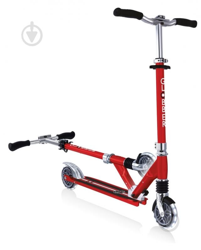Самокат Globber FLOW ELEMENT COMFORT LIGHTS, колеса с подсветкой 100кг 5+ красный 727-102 - фото 2 Самокат Globber FLOW ELEMENT COMFORT LIGHTS, колеса с подсветкой 100кг 5+ красный 727-102 - фото 2