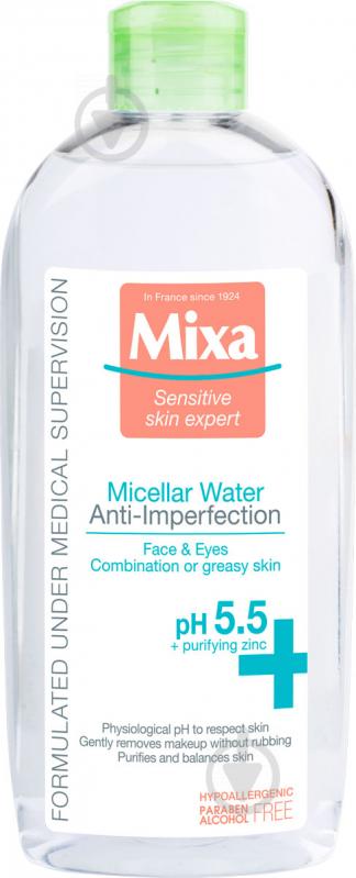Мицеллярная вода Mixa Anti-imperfection для жирной и комбинированной чувствительной кожи 400 мл - фото 1