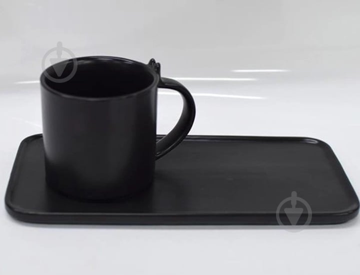 Чашка с блюдцем Ardesto 250 мл черный (AR3073BS) - фото 1 Чашка с блюдцем Ardesto 250 мл черный (AR3073BS) - фото 1