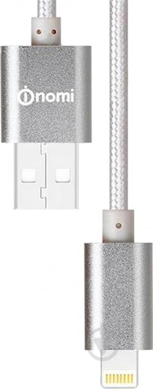 Кабель Nomi Lightning – USB 3 м серебряный (316191) - фото 1