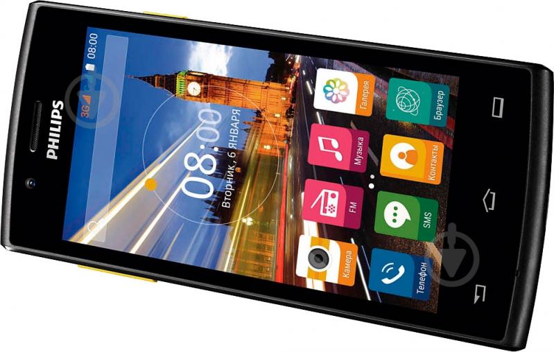 Смартфон Philips S307 0,512/4GB black/yellow (CTS307/RYREDPRU) - фото 3