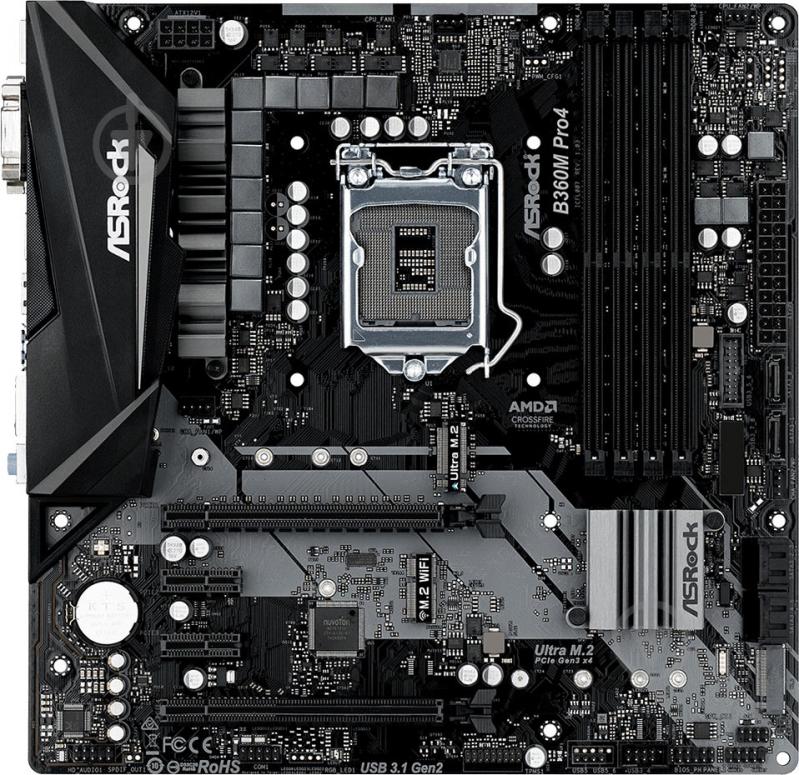 Материнская плата ASRock B360M PRO4 (Socket 1151, Intel B360, mirco ATX) - фото 2