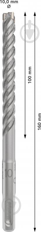 Бур Bosch SDS-plus 10x100 мм 160 мм 2608833798 - фото 2