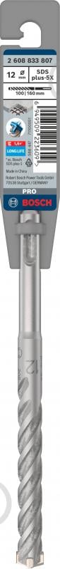 Бур Bosch SDS-plus 12x100 мм 160 мм 2608833807 - фото 3