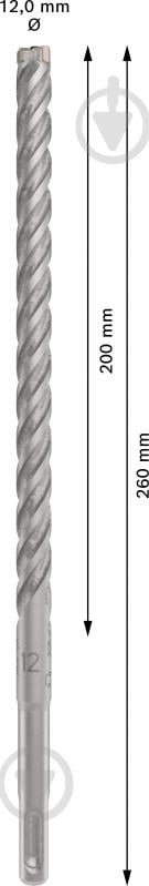 Бур Bosch SDS-plus 12x200 мм 260 мм 2608833809 - фото 2 Бур Bosch SDS-plus 12x200 мм 260 мм 2608833809 - фото 2