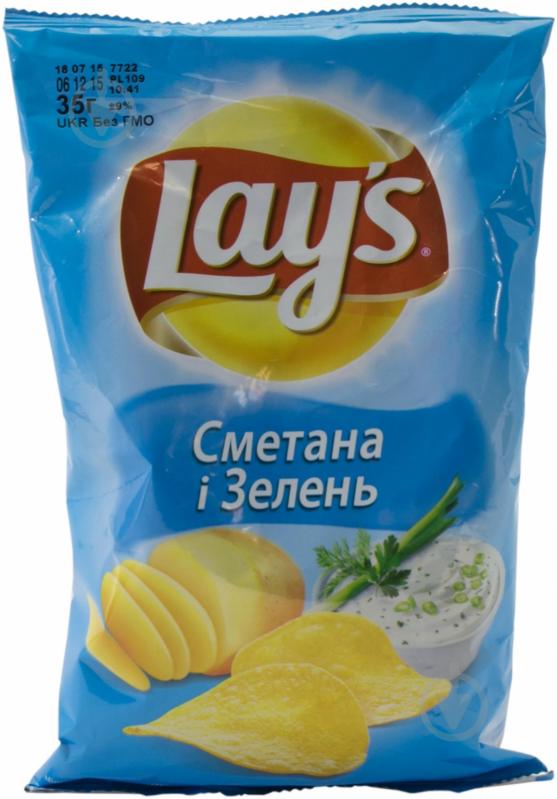 Чипсы Lays Сметана и зелень 35 г - фото 1