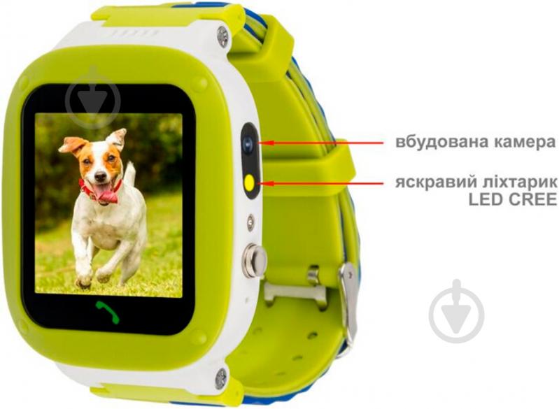 Смарт-часы AmiGo GO004 Splashproof Camera+LED green (856042) - фото 4