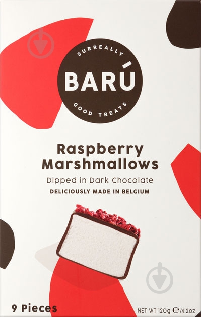 Маршмеллоу Baru в черном шоколаде малина 120 г - фото 1 Маршмеллоу Baru в черном шоколаде малина 120 г - фото 1