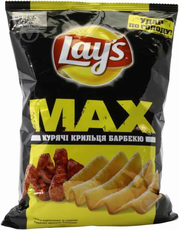 Чипси Lays MAX Курячі крильця барбекю 100 г - фото 1