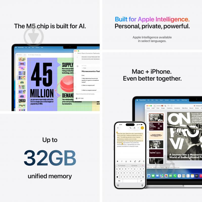 Ноутбук Apple MacBook Air M5 2026 16GB/512GB 15,3" (MDV94UA/A) silver - фото 8 Ноутбук Apple MacBook Air M5 2026 16GB/512GB 15,3" (MDV94UA/A) silver - фото 8
