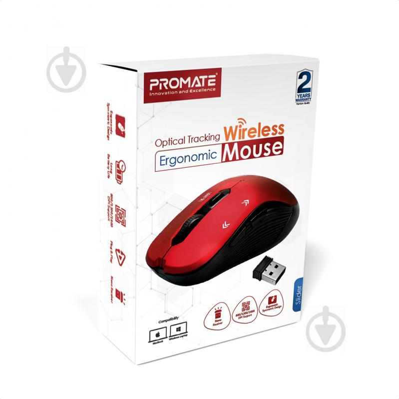 Мышь Promate Slider Wireless Red - фото 6