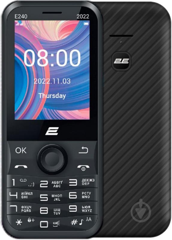 Мобільний телефон 2E E240 2022 Dual SIM black 688130245159 - фото 1