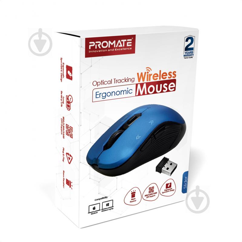 Мышь Promate Slider Wireless Blue - фото 6