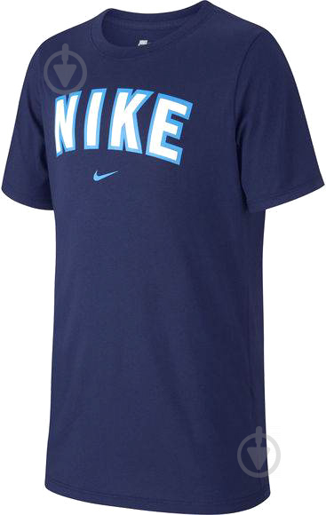 Футболка Nike B NSW TEE NIKE BLOCK AH9483-478 р.L синий - фото 1